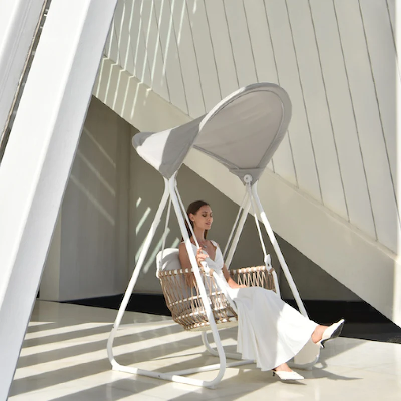 Bari Rocking Swing Chair – Luxury Outdoor Hanging Seat with Canopy