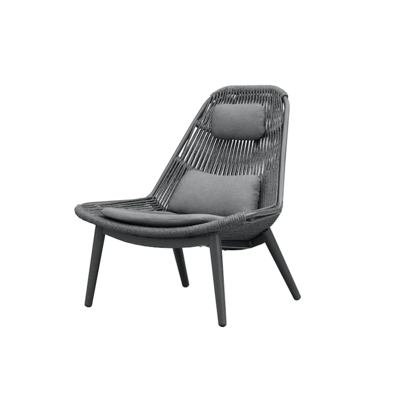 Como Lounge Chair with Footstool – Luxury Rope Weave Outdoor Recliner