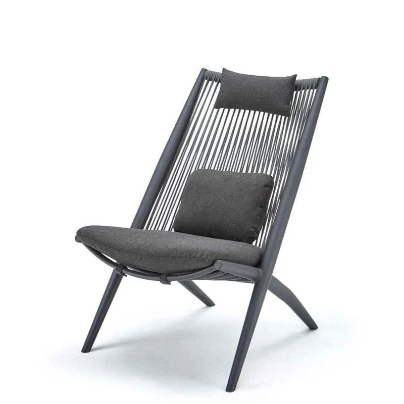 Bahza Lounge Chair – Modern Rope Weave Relaxing Chair with Cushions