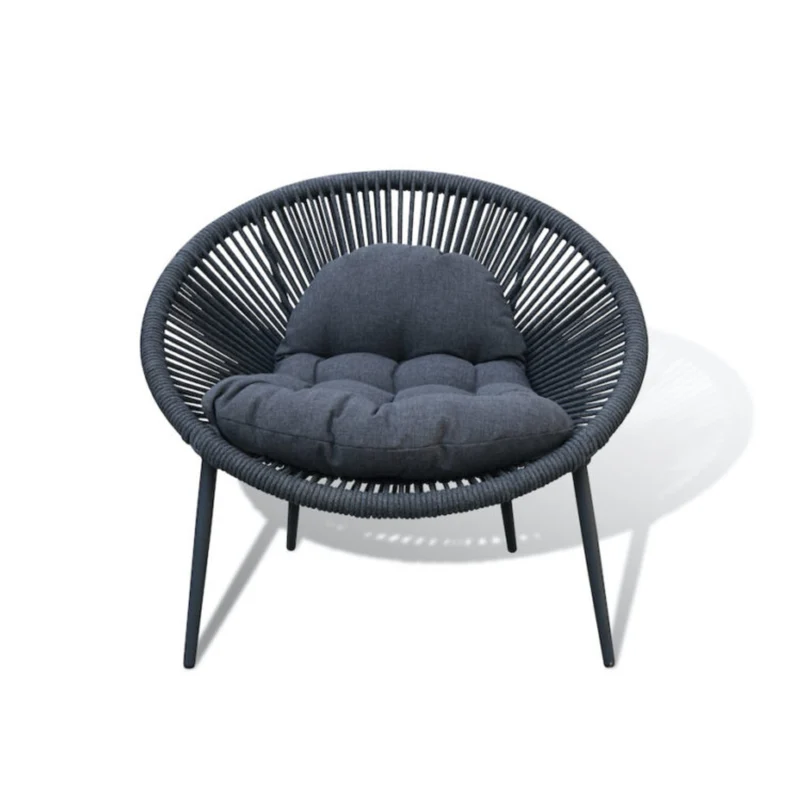 Nancy Lounge Chair – Stylish Rope Weave Outdoor Accent Chair with Cushions