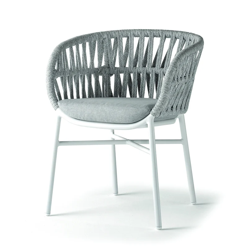 Tahiti Rope Armchair – Elegant Outdoor Chair with Aluminium Frame & Cushion