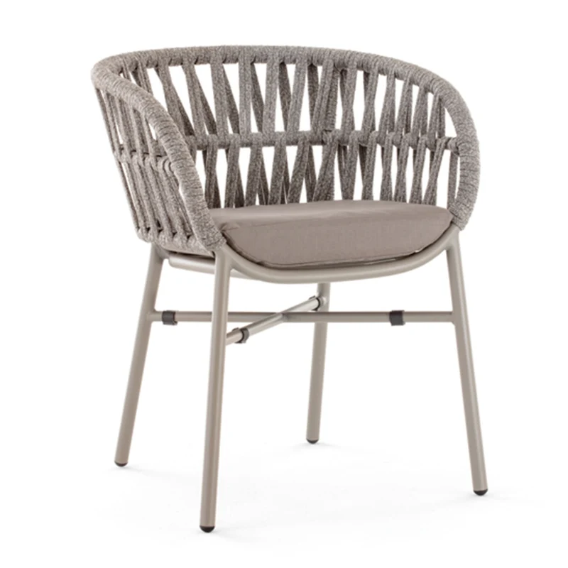 Tahiti Rope Armchair – Elegant Outdoor Chair with Aluminium Frame & Cushion