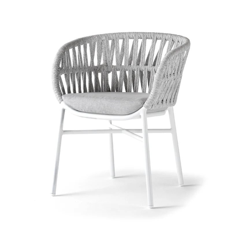 Tahiti Rope Armchair – Elegant Outdoor Chair with Aluminium Frame & Cushion