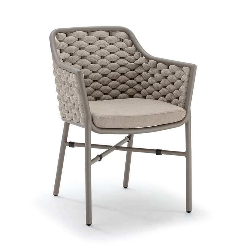 Panama Rope Armchair – Elegant Outdoor Chair with Aluminium Frame & Cushion