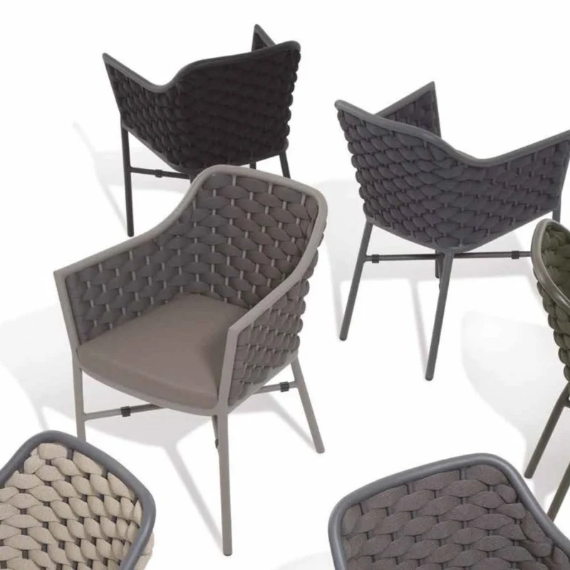 Panama Rope Armchair – Elegant Outdoor Chair with Aluminium Frame & Cushion