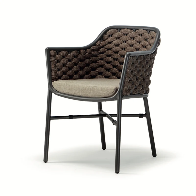 Panama Rope Armchair – Elegant Outdoor Chair with Aluminium Frame & Cushion