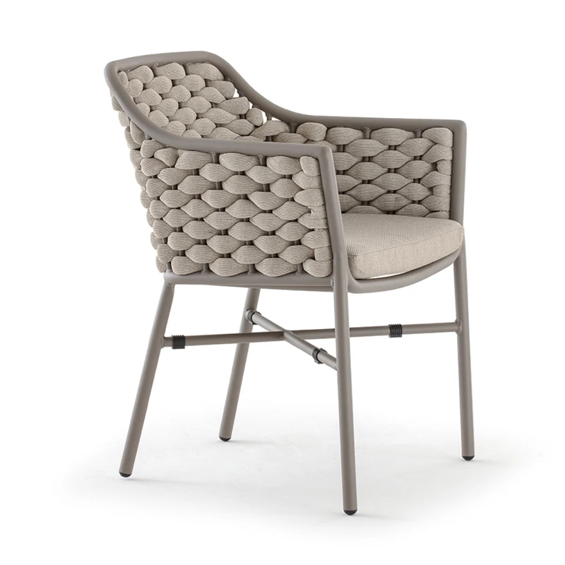 Panama Rope Armchair – Elegant Outdoor Chair with Aluminium Frame & Cushion