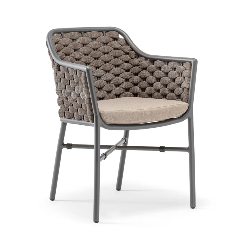 Panama Rope Armchair – Elegant Outdoor Chair with Aluminium Frame & Cushion