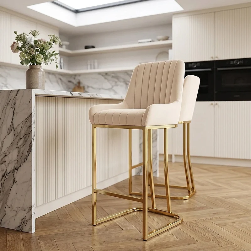 Sgabello Velluto - Paget Crema