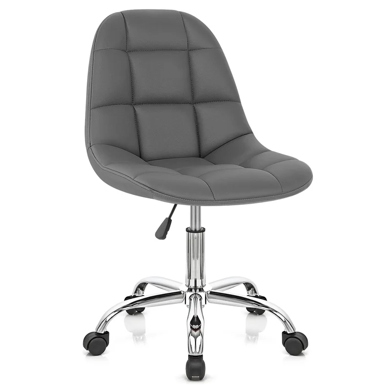 Sedia Ecopelle Cromato - Rochelle Ufficio Grigio