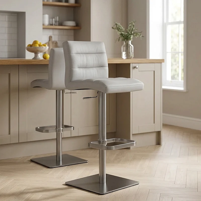 Sgabello Vera Pelle Graffite - Lush Grigio