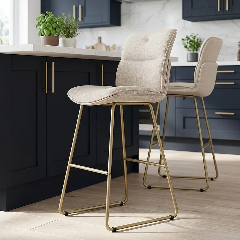 Sgabello in stoffa - Finley Crema