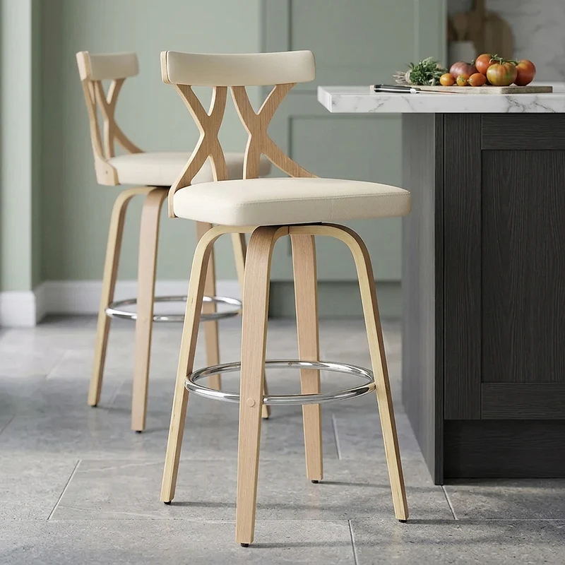 Sgabello da Bar Ecopelle - Nash Crema