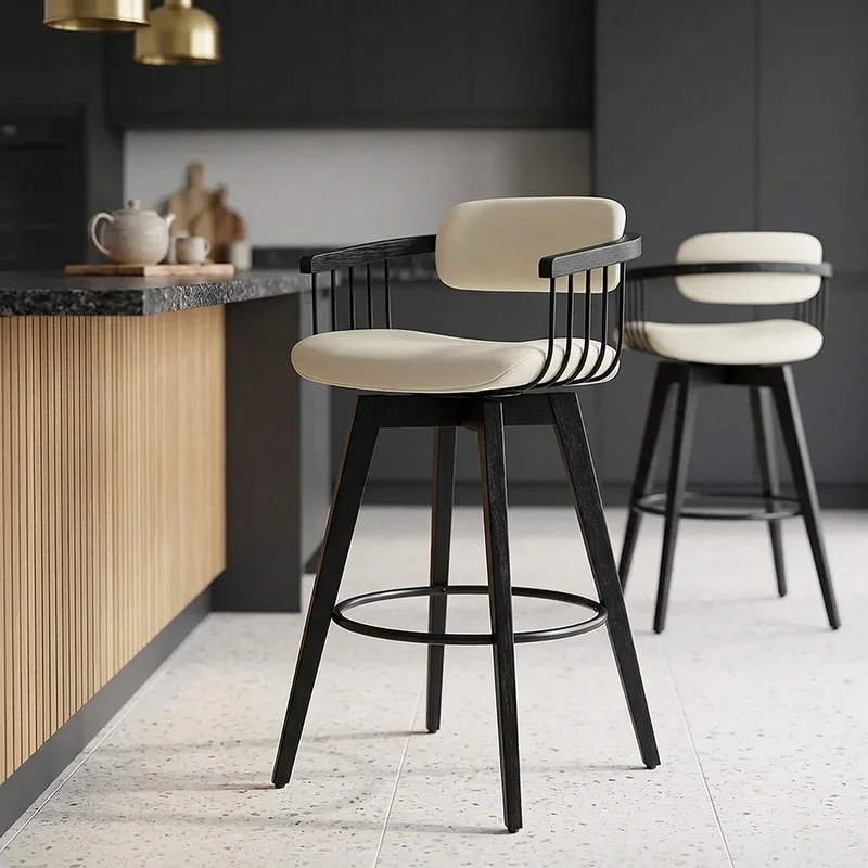 Sgabello Vera Pelle - Electra Crema