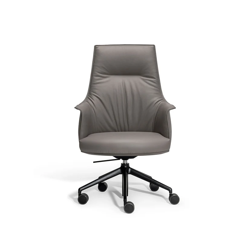 Leather Office Chair with Wheels ARCHIBALD TASK by Jean-Marie Massaud for Poltrona Frau