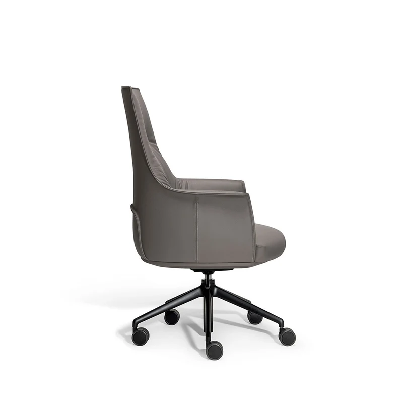 Leather Office Chair with Wheels ARCHIBALD TASK by Jean-Marie Massaud for Poltrona Frau