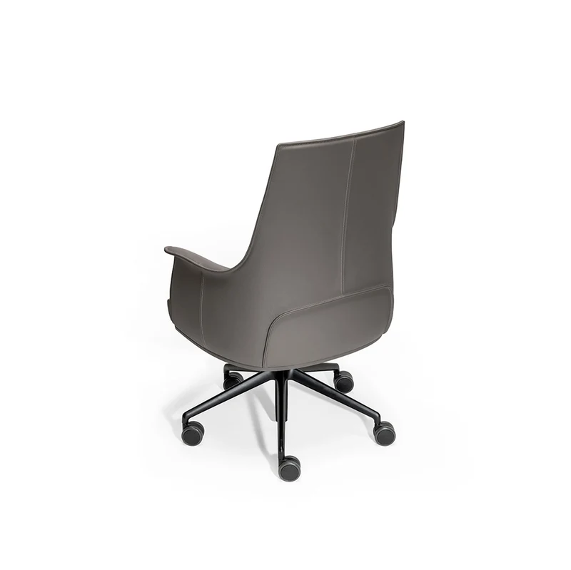 Leather Office Chair with Wheels ARCHIBALD TASK by Jean-Marie Massaud for Poltrona Frau