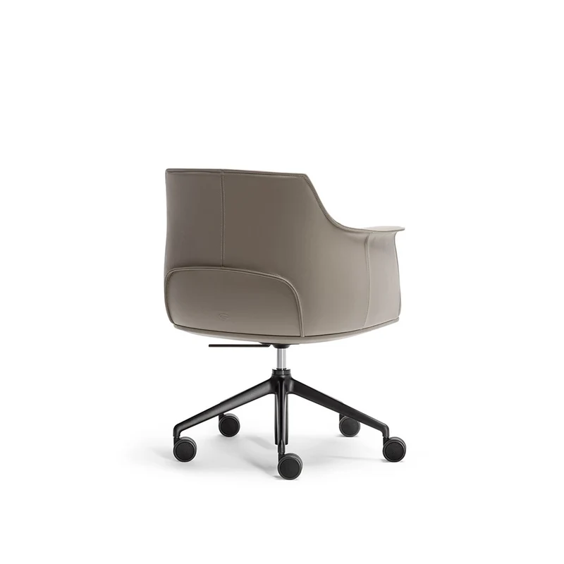 Leather Office Chair with Wheels ARCHIBALD TASK by Jean-Marie Massaud for Poltrona Frau