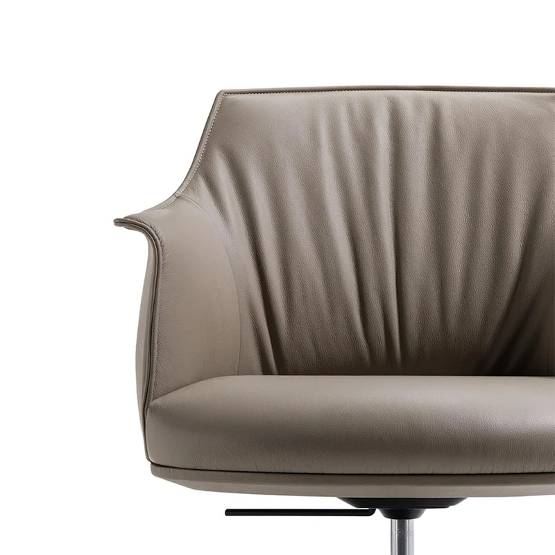 Leather Office Chair with Wheels ARCHIBALD TASK by Jean-Marie Massaud for Poltrona Frau