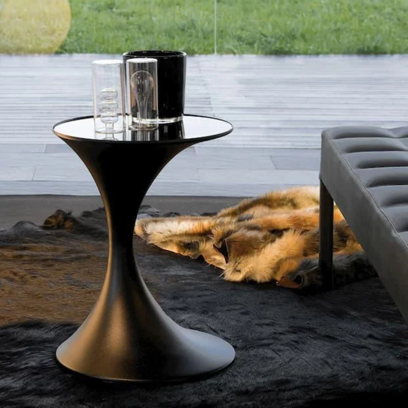 Andorra Slimline Round Coffee Table with Elegant Tapered Base