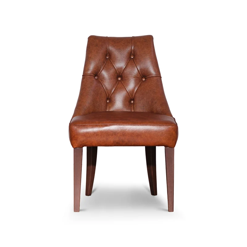 Sedia Chesterfield Casadei Pelle Primo Fiore - Gambe Legno di Faggio Massello