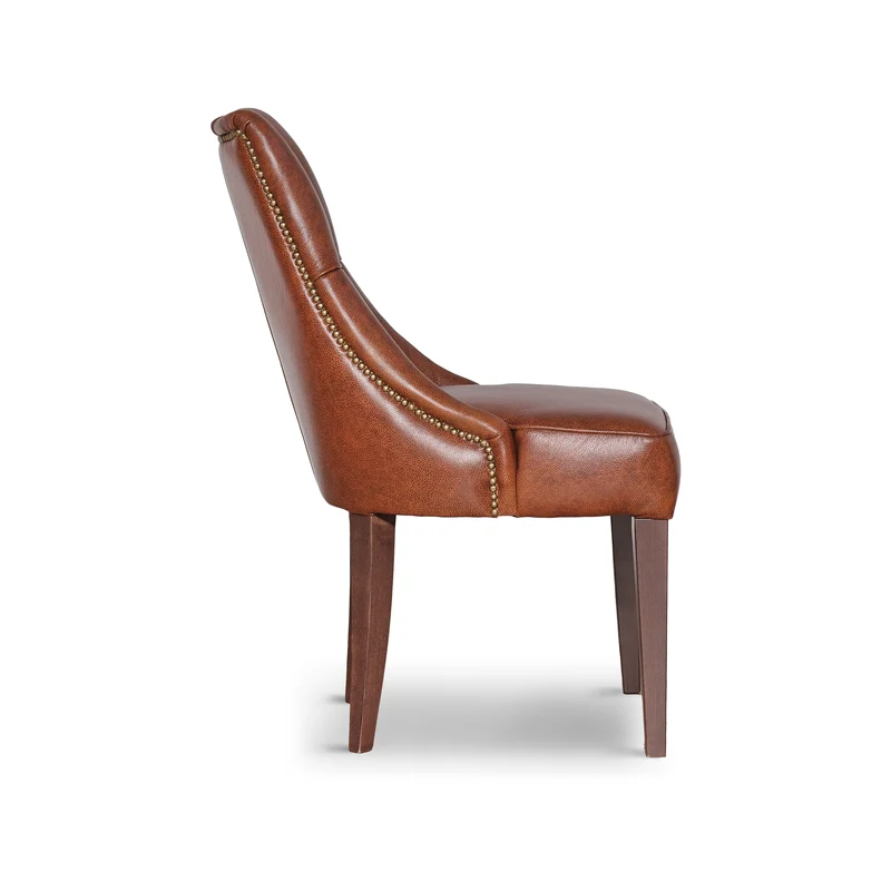 Sedia Chesterfield Casadei Pelle Primo Fiore - Gambe Legno di Faggio Massello