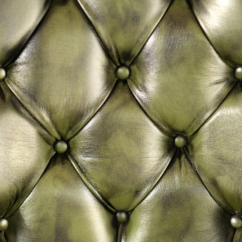 Sedia Chesterfield Casadei Pelle Primo Fiore - Gambe Legno di Faggio Massello