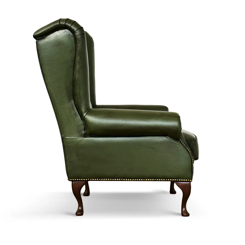 Poltrona Chesterfield Bergere Regina Pelle Fiore Premium - Design Iconico