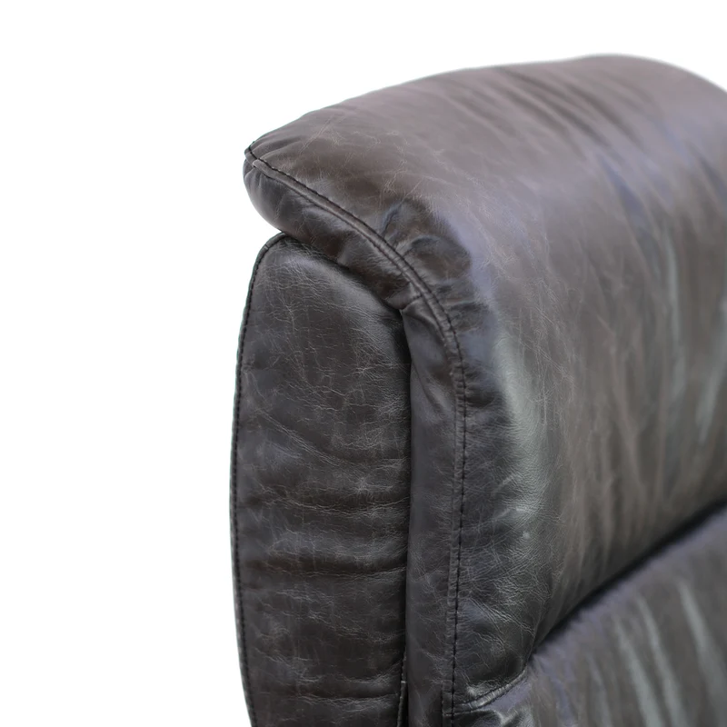 Poltrona relax elettrica girevole Musa pelle fiore antracite