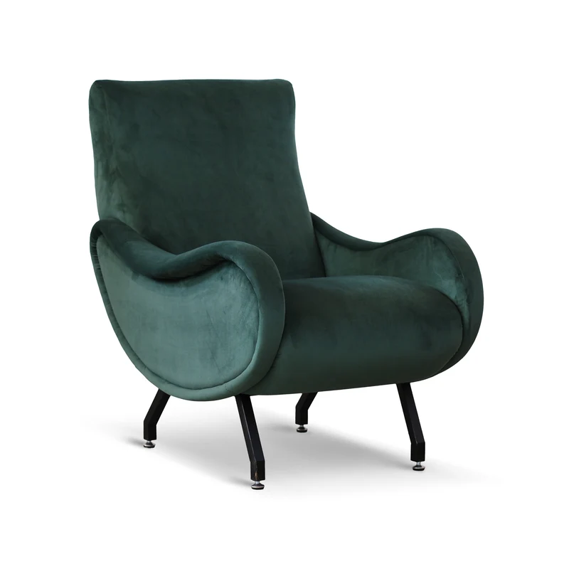 Poltrona Miss Velluto Verde Foresta
