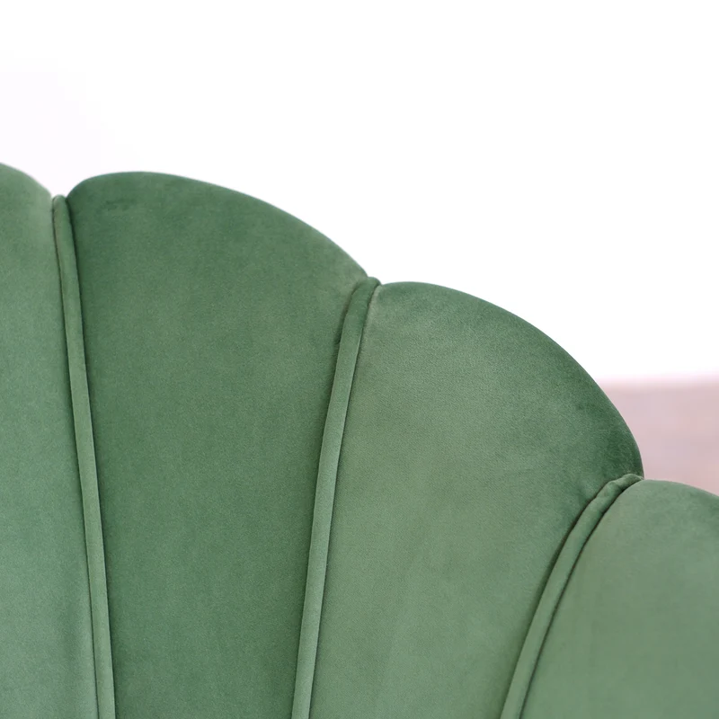 Poltrona Maia in Velluto Verde Menta, Monocolore o con retro in Microfibra Fantasia Esotica, Gambe Oro
