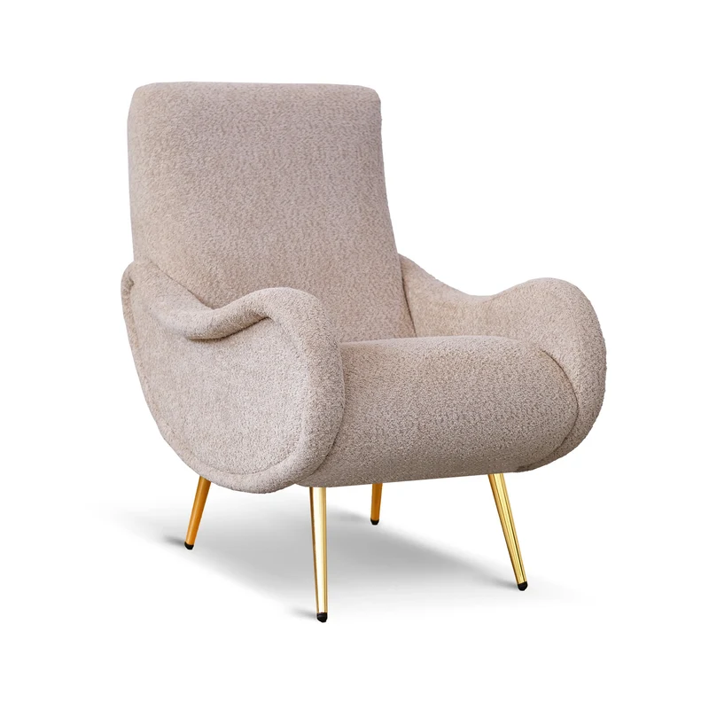 Poltrona Miss Tessuto Bouclé Beige
