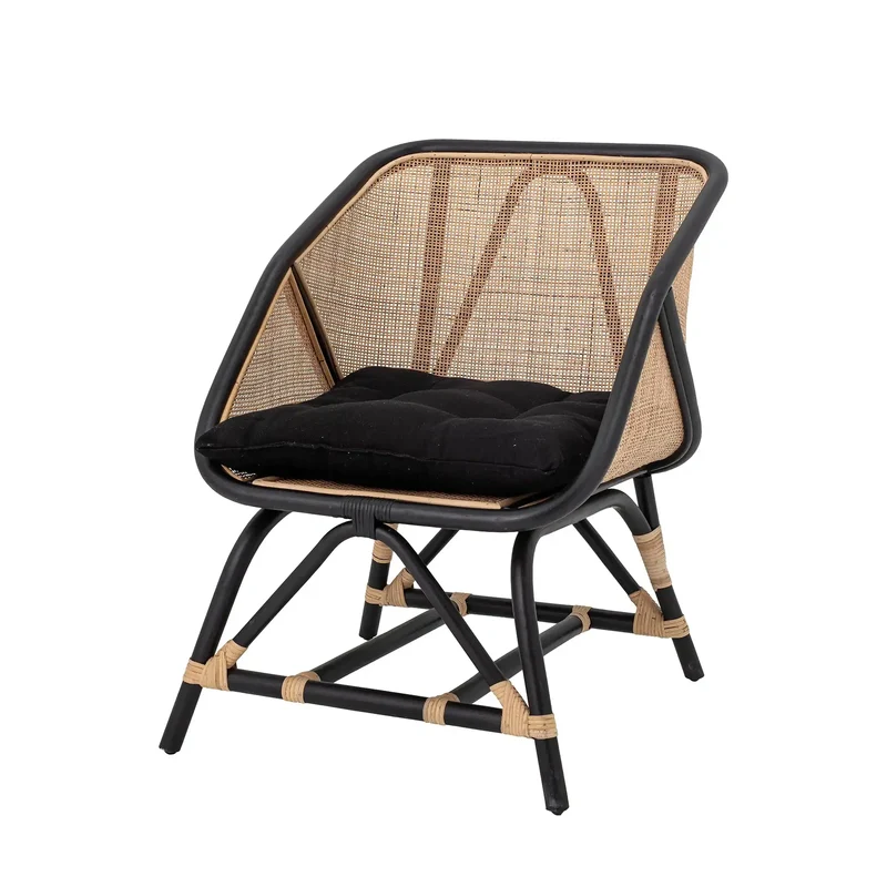 Lounge stoel rotan zwart Loue