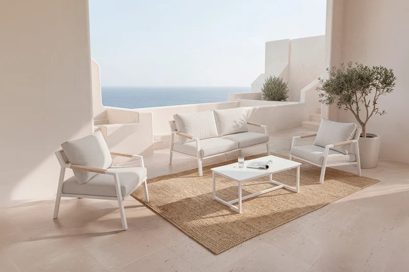 Set da giardino MUSCAT – divano, 2 poltrone e tavolino