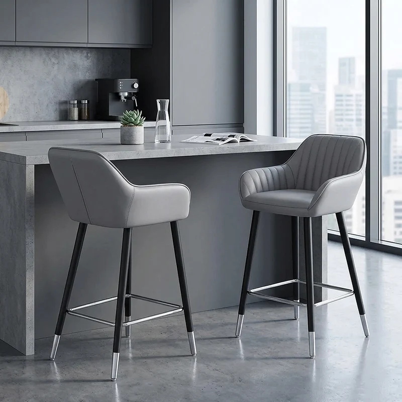Sgabello Ecopelle - Apres Grande Grigio