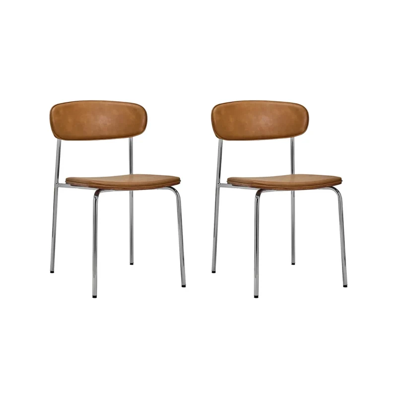 Eetkamerstoelen Pova cognac - set van 2