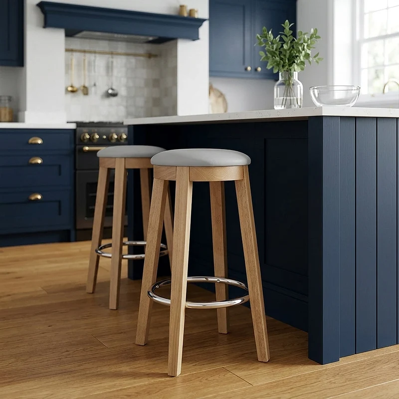 Sgabello Velluto Rovere - Ikon Grigio
