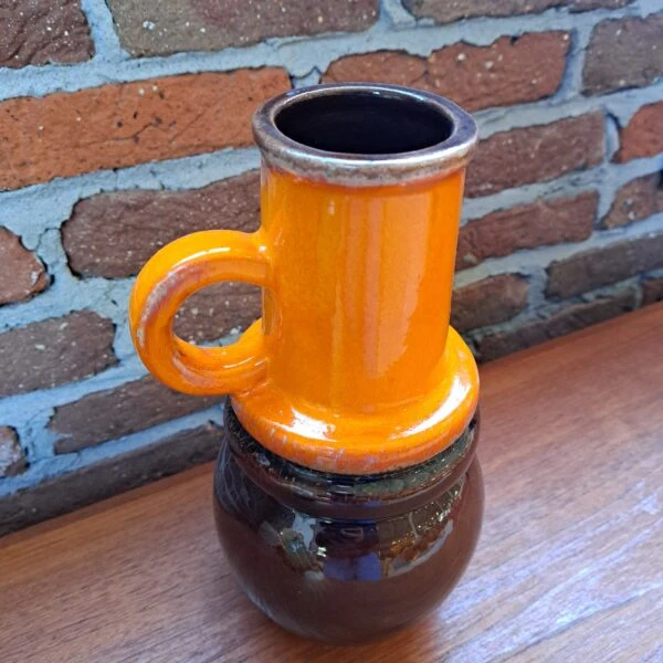 Vaso Alto in Terracotta Smaltata – West Germany (Anni '70)