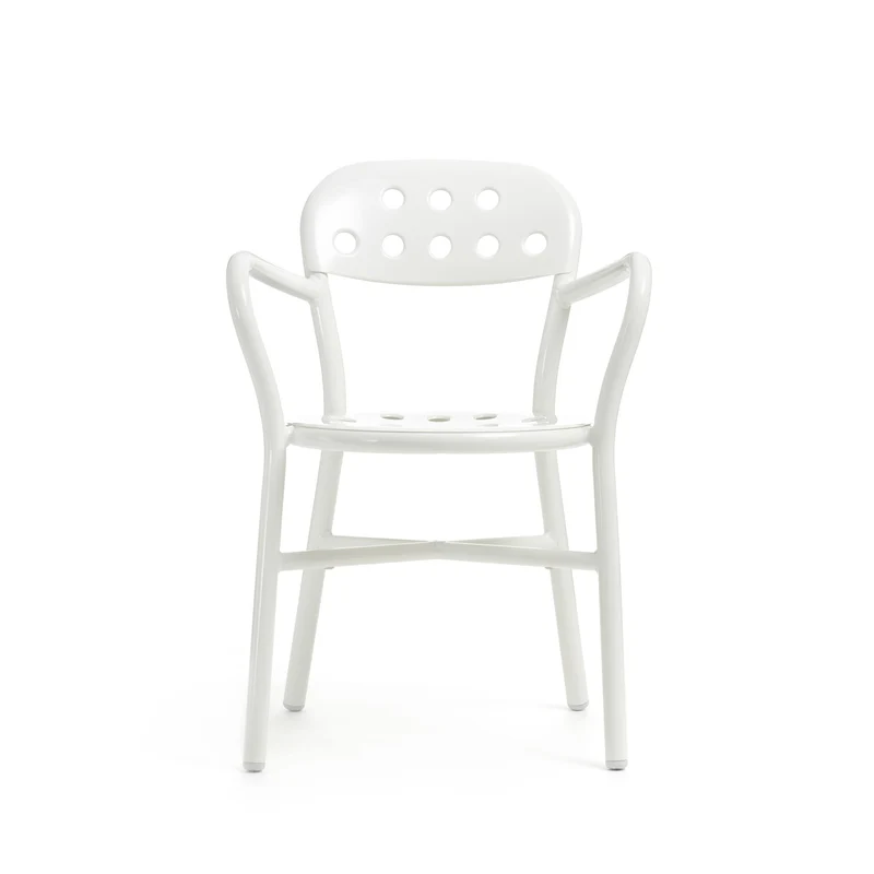 Outdoor Stackable Armrest Chair PIPE by Jasper Morrison for Magis