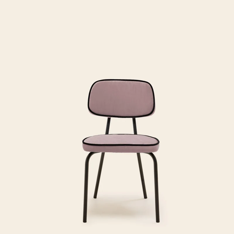 Chaise YSABEAU dalila nacre rose et noir