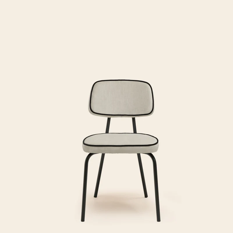 Chaise YSABEAU dalila gris perle et noir