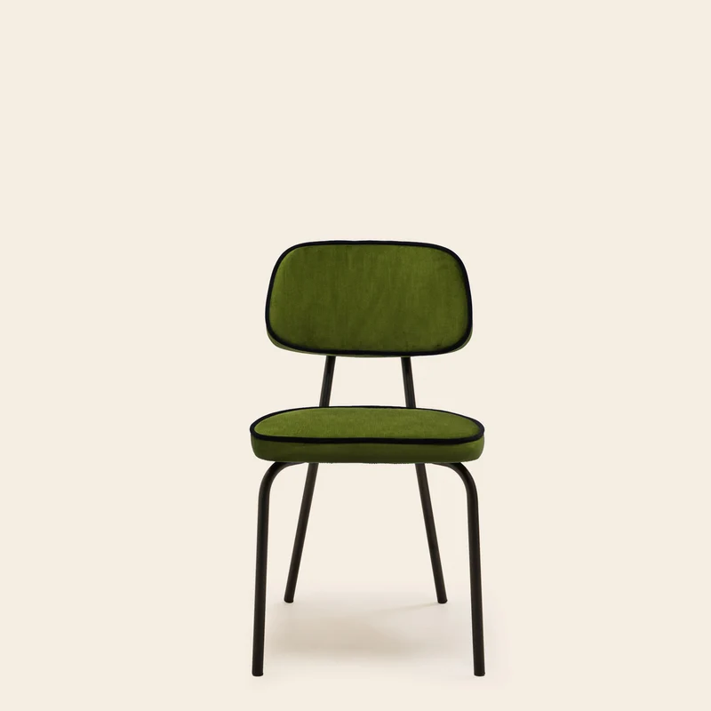 Chaise YSABEAU dalila vert olive et noir