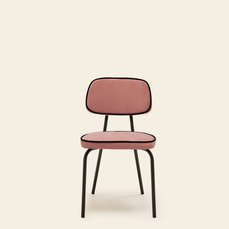 Chaise YSABEAU dalila pêche rosé et noir