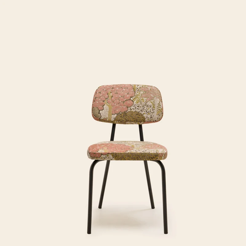 Chaise YSABEAU alisia naturel et rose orangé
