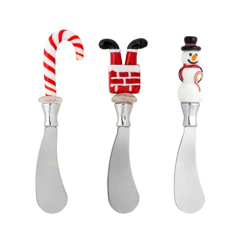 Botermesjes glas rood Misa - set van 3