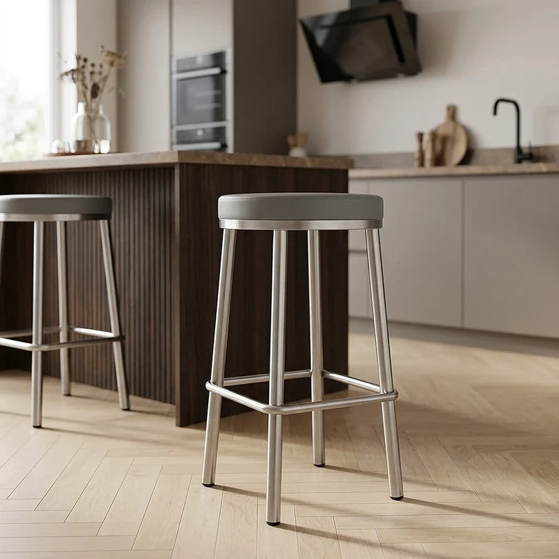 Sgabello Ecopelle Satinato - Vision Grigio