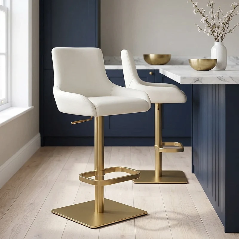 Sgabello Oro Spazzolato - Olivia Crema