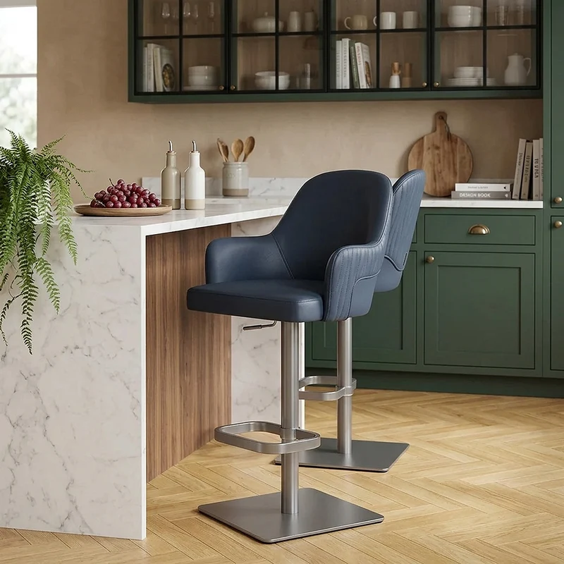Sgabello Ecopelle Graphite - Antonia Blu