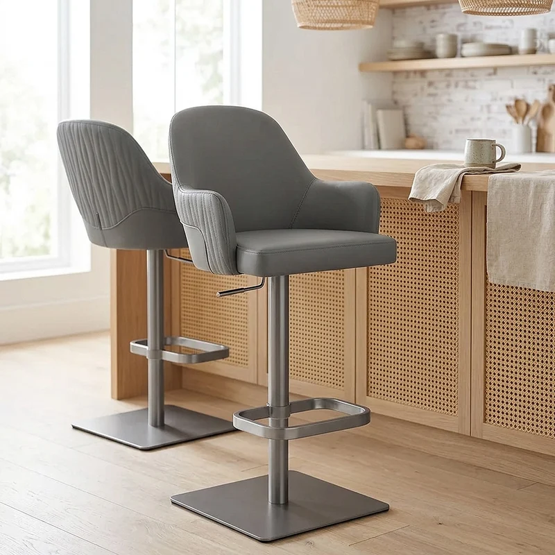 Sgabello Ecopelle Graphite - Antonia Grigio scuro