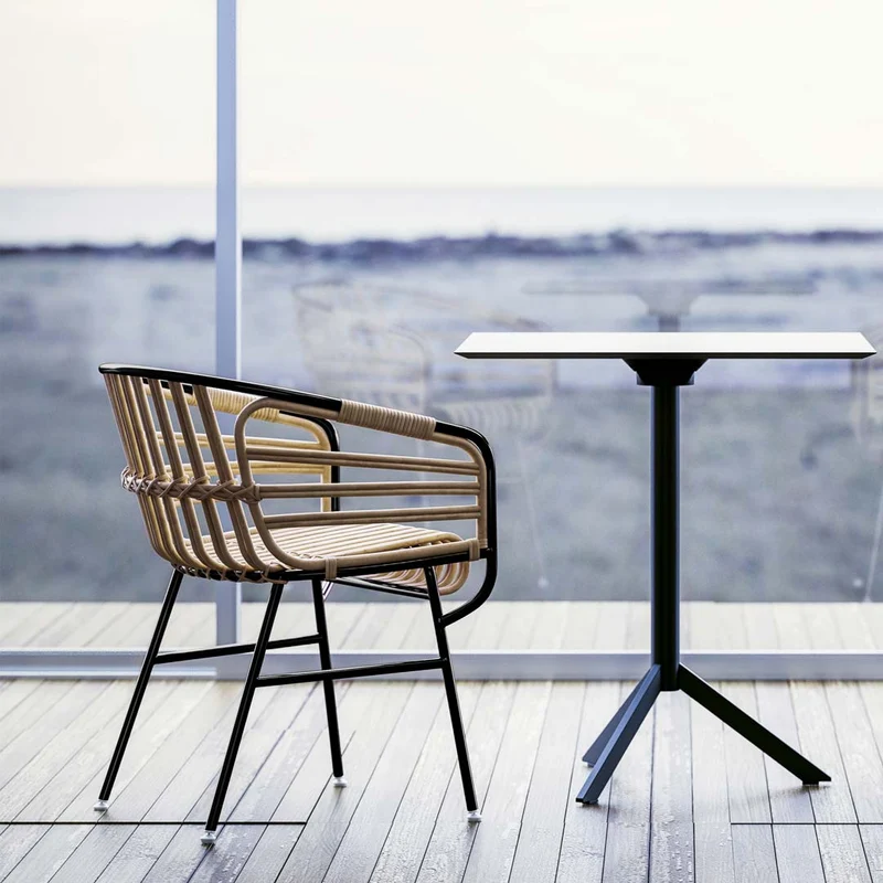 Rattan Armrest Chair RAPHIA RATTAN by Lucidi Pevere for Casamania